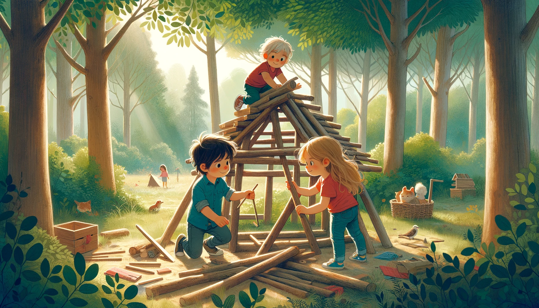 spelletjes spelen in de natuur